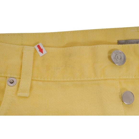 Dior Mens Jeans Size 36x36 Yellow Slim Fit Denim Cotton 5 Pocket Button Pants - Picture 10 of 11